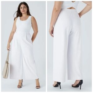 NWT Halara Flex Daystretch High Waisted Pocket Straight Leg Work Pants White 2XL